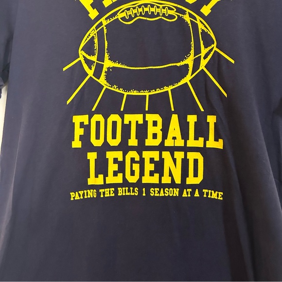 MENS NAVY LOCAL CELEBRITY FANTASY FOOTBALL T-SHIRT SIZE SMALL - Picture 3 of 4
